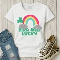 Little Miss Lucky Rainbow St Patrick's Day Women's T-Shirt thumb 3
