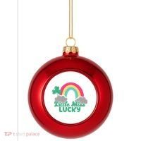Little Miss Lucky Rainbow St Patrick's Day Plastic Christmas Ball Ornament thumb 0