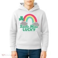 Little Miss Lucky Rainbow St Patrick's Day Kids Hoodie thumb 4