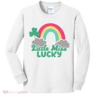 Little Miss Lucky Rainbow St Patrick's Day Kids Long Sleeve Shirt thumb 0