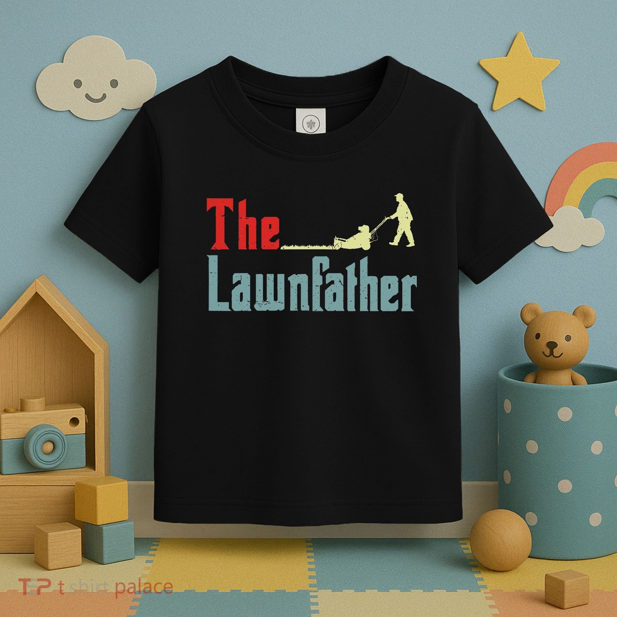Lawn Mowing Lawnfather Mower Gardening Dad Father Day Gift Toddler T-Shirt