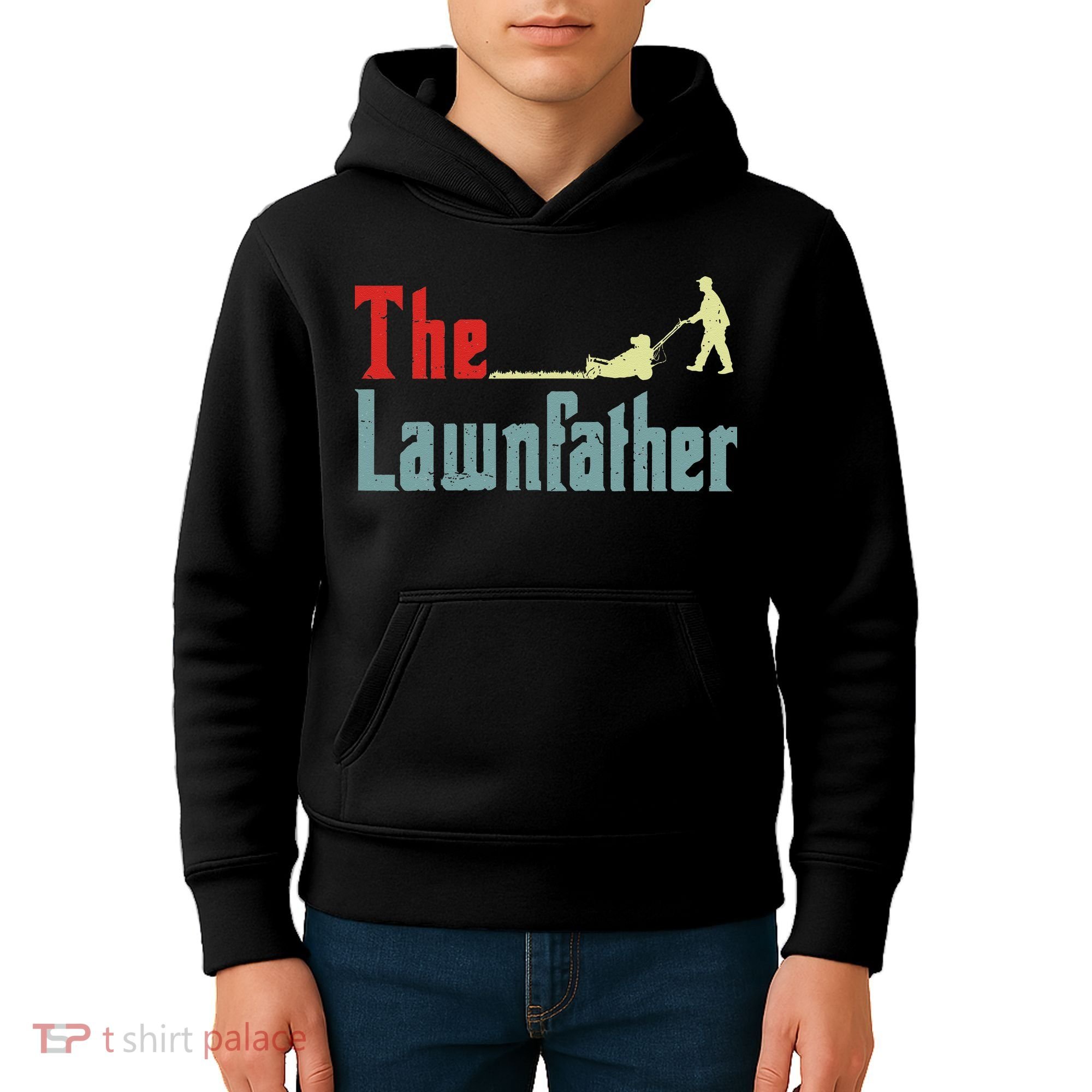 Lawn Mowing Lawnfather Mower Gardening Dad Father Day Gift Kids Hoodie