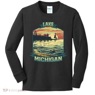 Lake Michigan Kids Long Sleeve Shirt