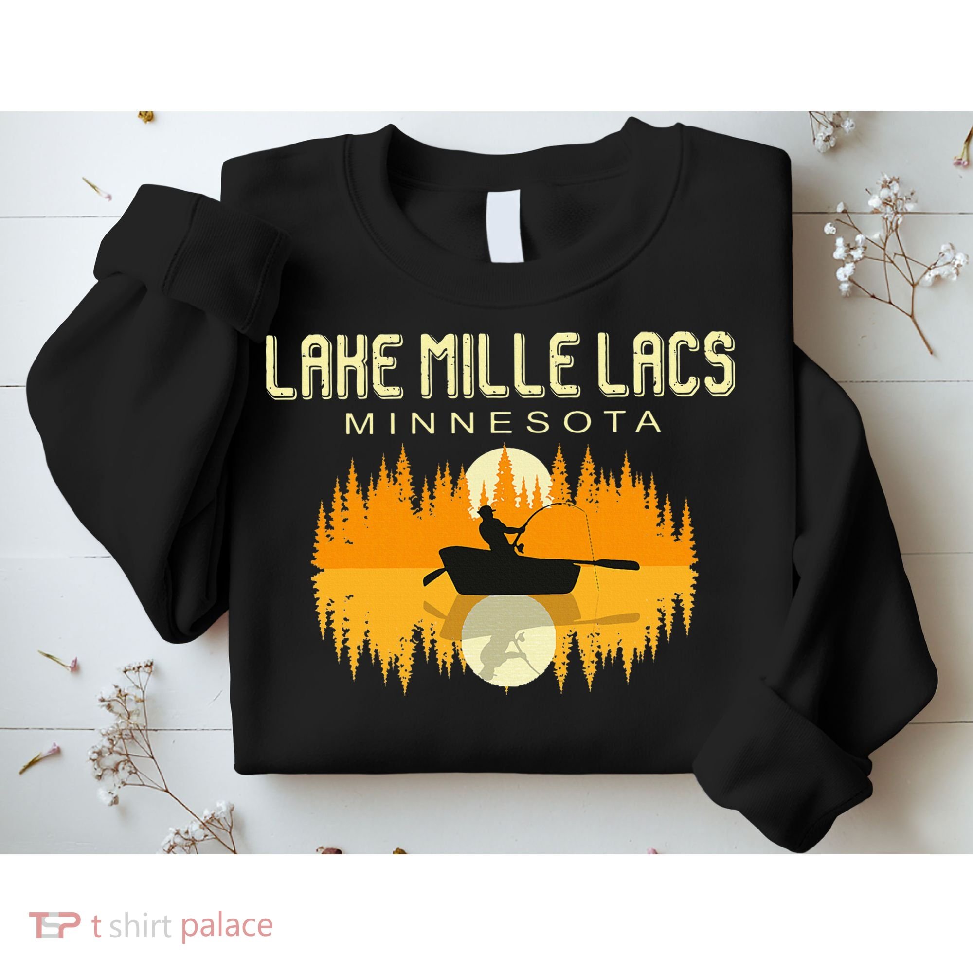 Lake Mille Lacs Minnesota Usa Fishing 80s Sweatshirt