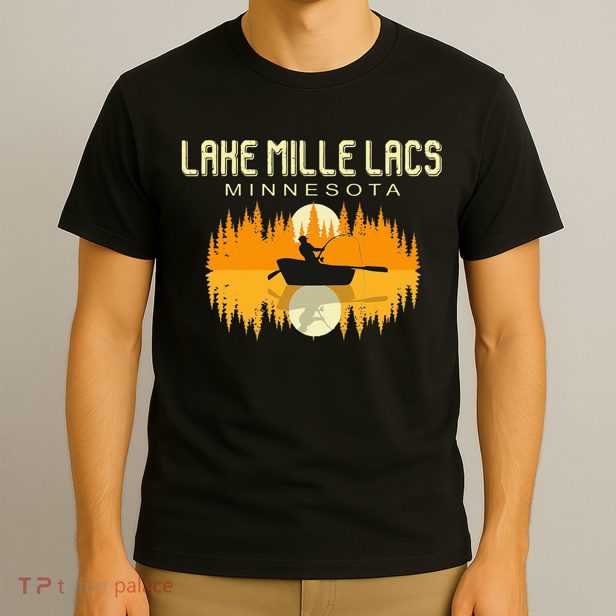 Lake Mille Lacs Minnesota Usa Fishing 80s T-Shirt