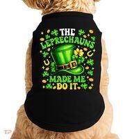 Leprechauns Made Me Do It St Patricks Day Shamrock Doggie Tank thumb 0