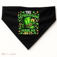 Leprechauns Made Me Do It St Patricks Day Shamrock USA-Made Doggie Bandana thumb 0