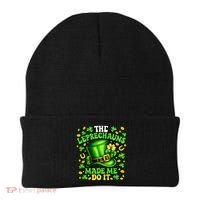 Leprechauns Made Me Do It St Patricks Day Shamrock Beanie thumb 0