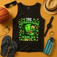 Leprechauns Made Me Do It St Patricks Day Shamrock Tank Top thumb 4