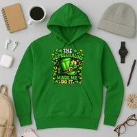 Leprechauns Made Me Do It St Patricks Day Shamrock Hoodie thumb 3