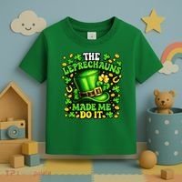 Leprechauns Made Me Do It St Patricks Day Shamrock Toddler T-Shirt thumb 3
