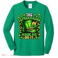Leprechauns Made Me Do It St Patricks Day Shamrock Kids Long Sleeve Shirt thumb 0