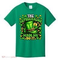 Leprechauns Made Me Do It St Patricks Day Shamrock Kids T-Shirt thumb 0