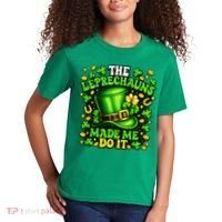 Leprechauns Made Me Do It St Patricks Day Shamrock Kids T-Shirt thumb 2