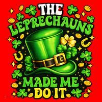 Leprechauns Made Me Do It St Patricks Day Shamrock Santa Hat thumb 1