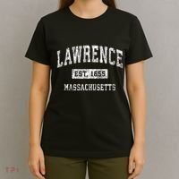 Lawrence Massachusetts Ma Vintage Established Sports T-Shirt thumb 4