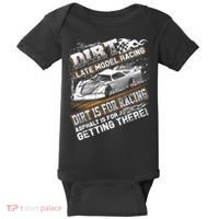 Late Model Modified Dirt Track Racing Dirt Is For Racing Baby Bodysuit thumb 0