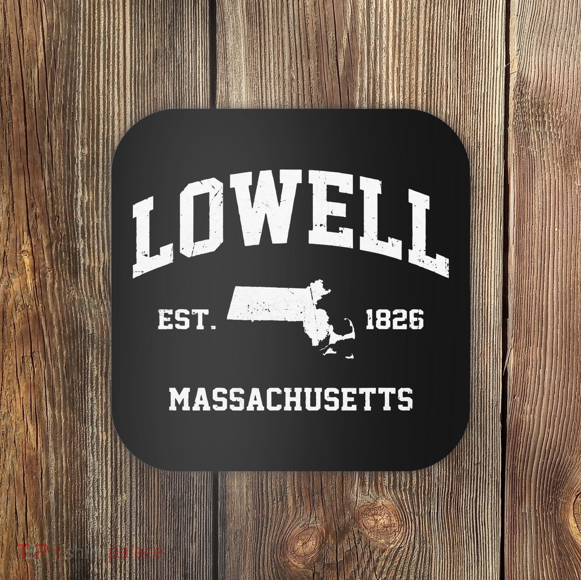 Lowell Massachusetts MA Vintage State Athletic Style Coaster