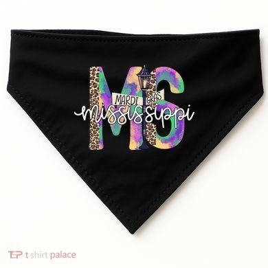 Leopard Mississippi Ms Mardi Gras USA-Made Doggie Bandana