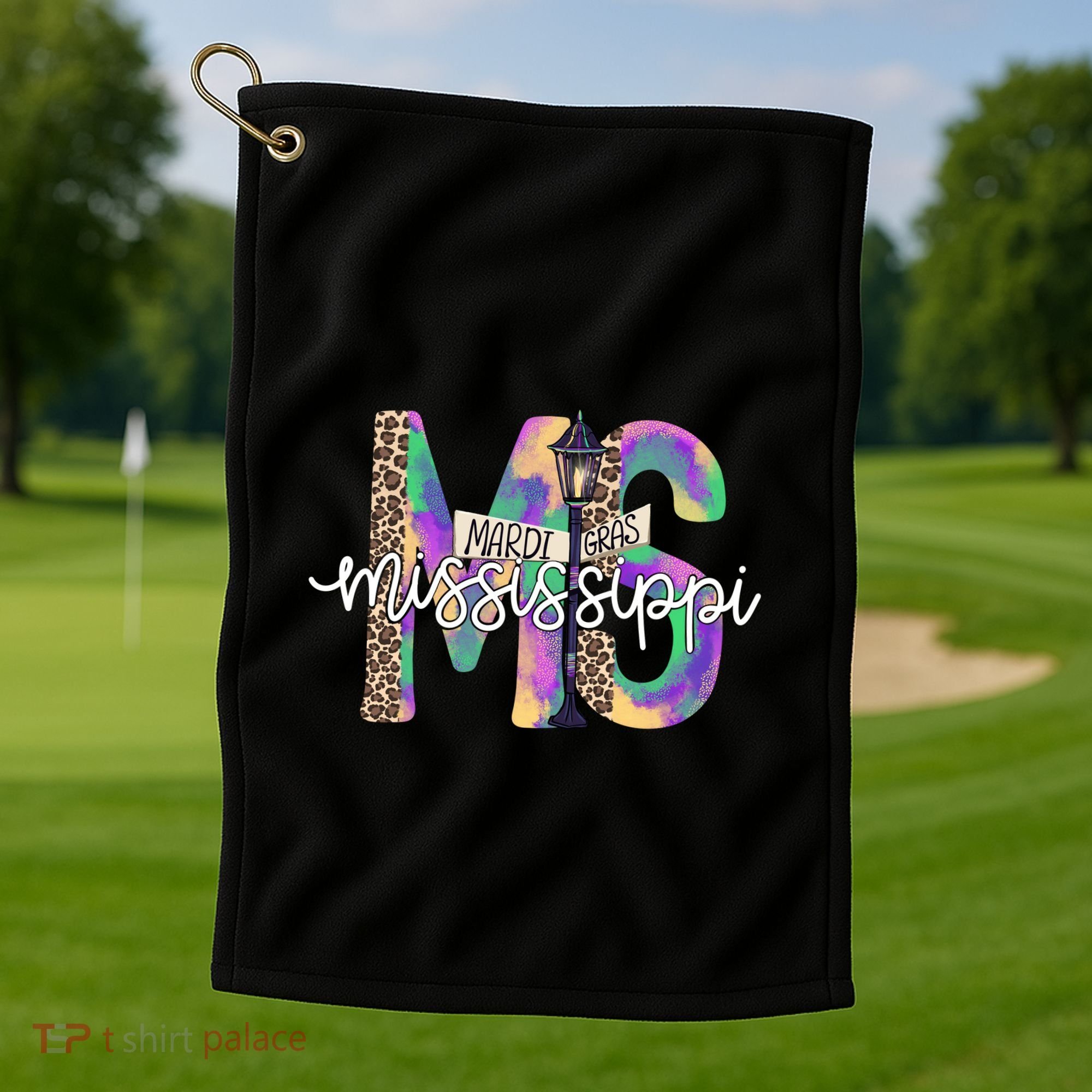 Leopard Mississippi Ms Mardi Gras Golf Towel