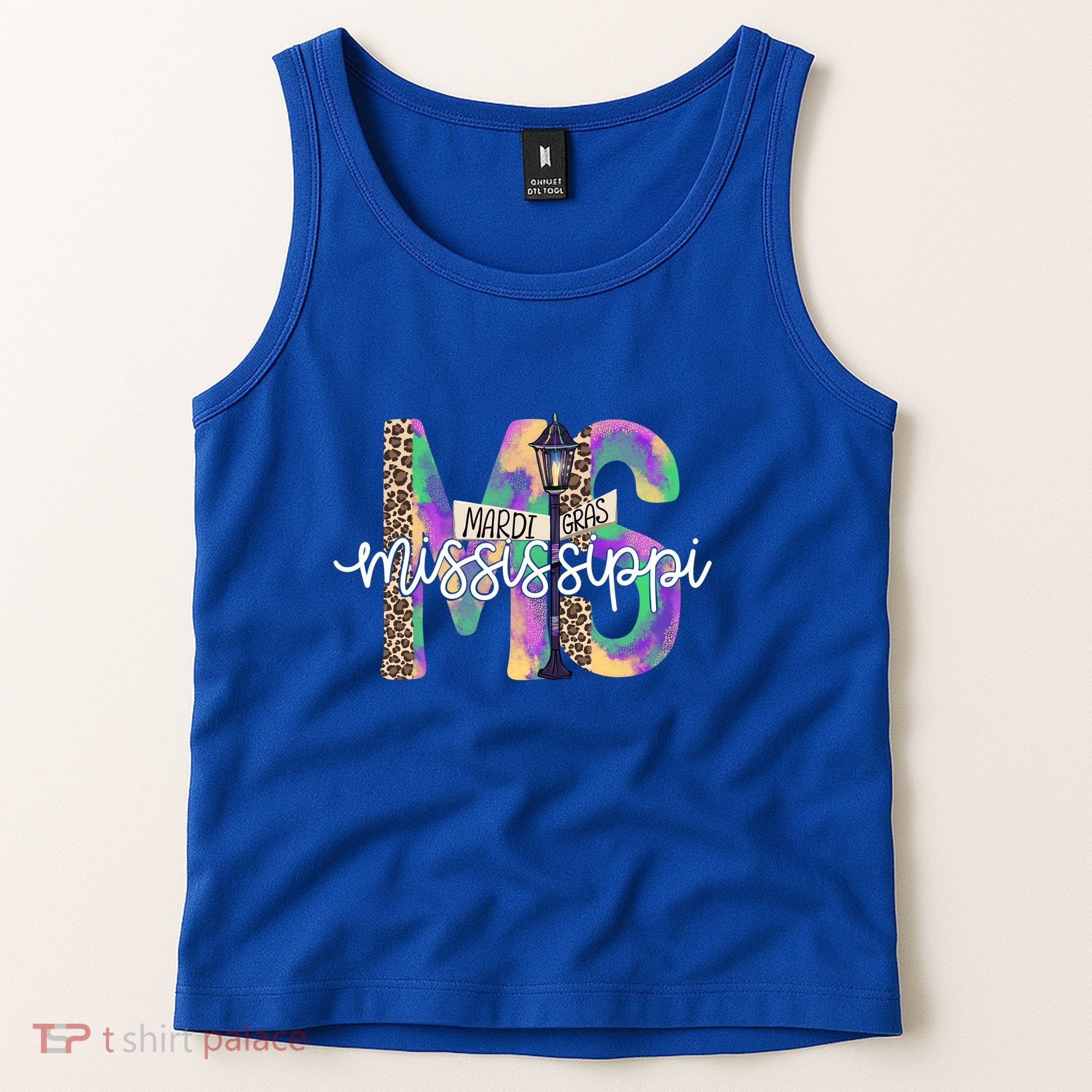 Leopard Mississippi Ms Mardi Gras Tank Top