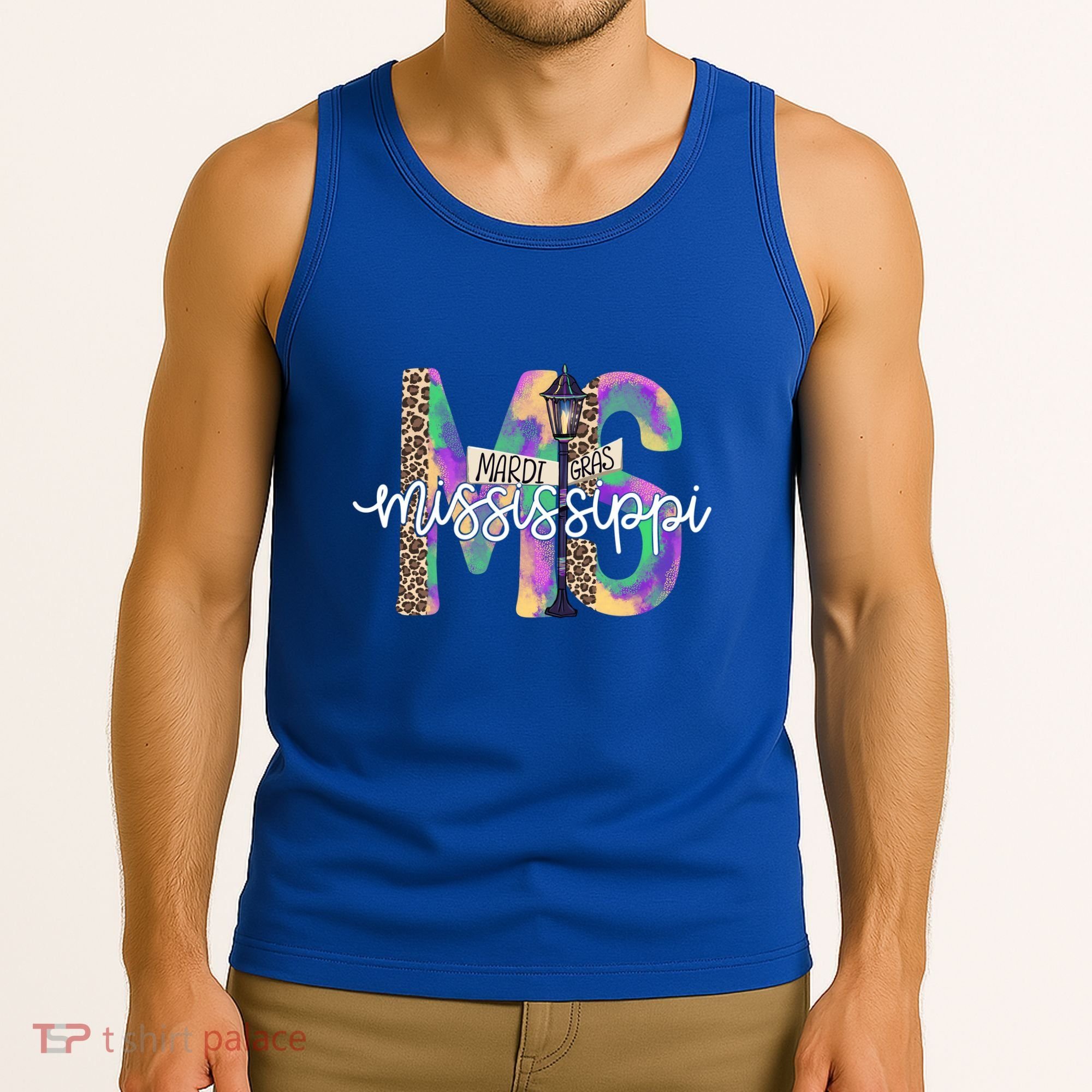 Leopard Mississippi Ms Mardi Gras Tank Top