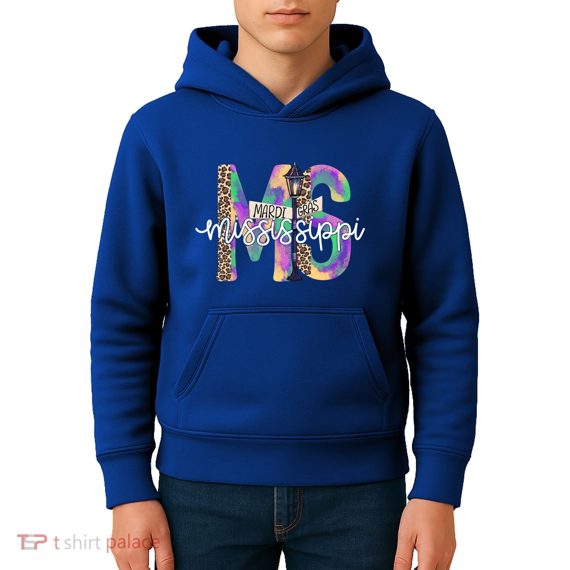 Leopard Mississippi Ms Mardi Gras Kids Hoodie