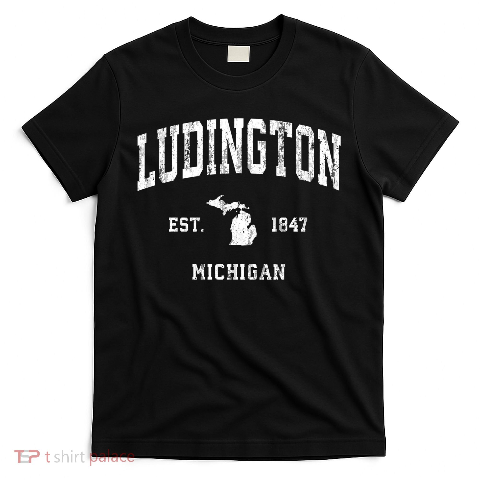Ludington Michigan Mi Vintage Athletic Sports T-Shirt