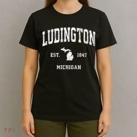 Ludington Michigan Mi Vintage Athletic Sports T-Shirt thumb 4
