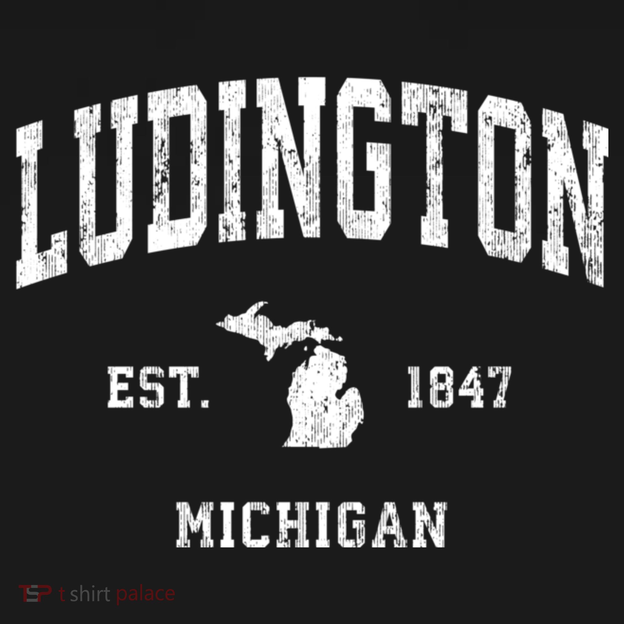 Ludington Michigan Mi Vintage Athletic Sports T-Shirt