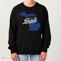 Leland Michigan MI Map Women's Sweatshirt thumb 0