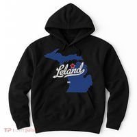 Leland Michigan MI Map Hoodie thumb 0
