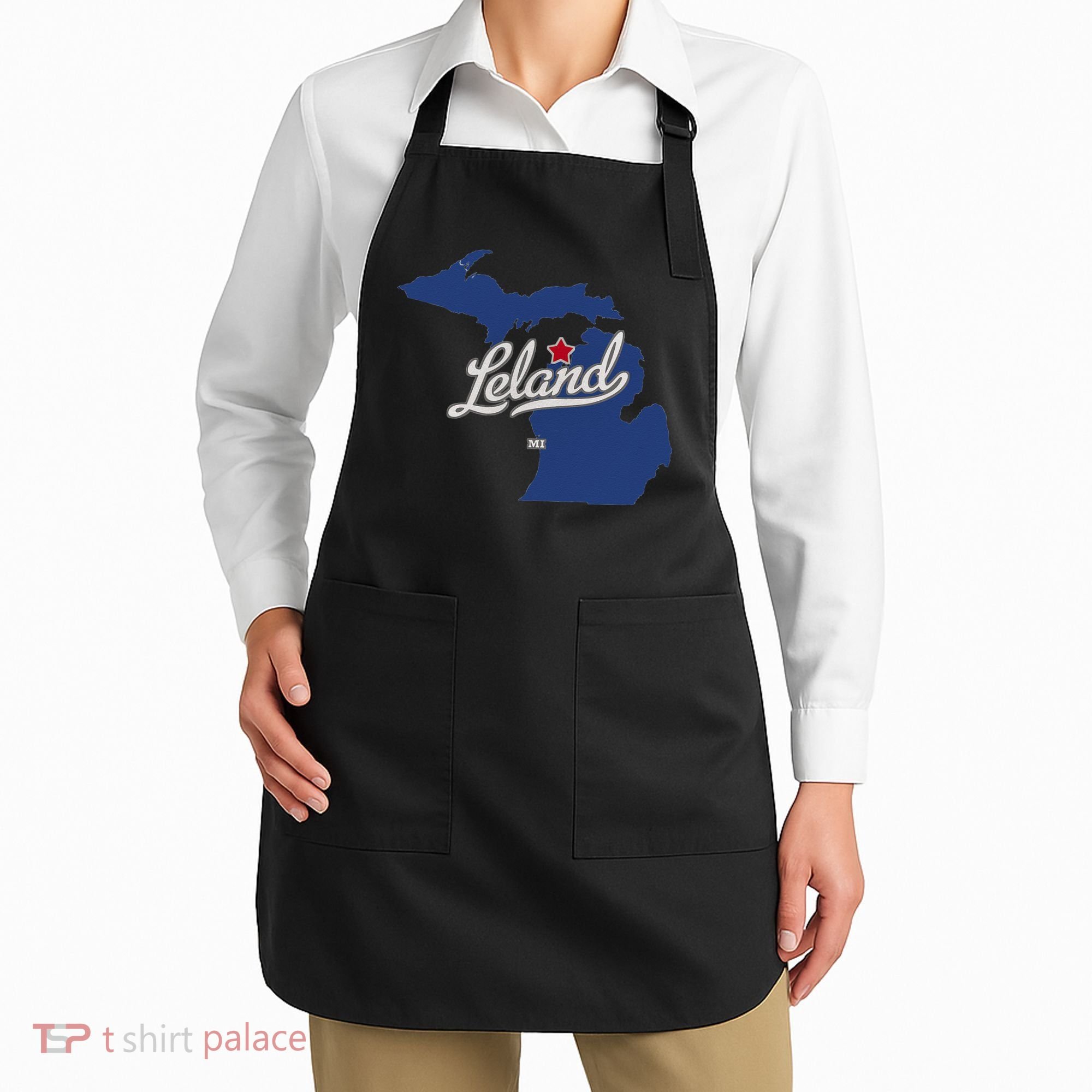 Leland Michigan MI Map Apron