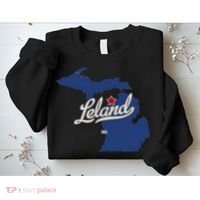 Leland Michigan MI Map Sweatshirt thumb 2