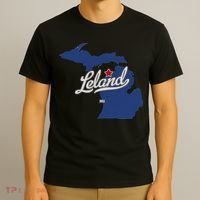 Leland Michigan MI Map T-Shirt thumb 3