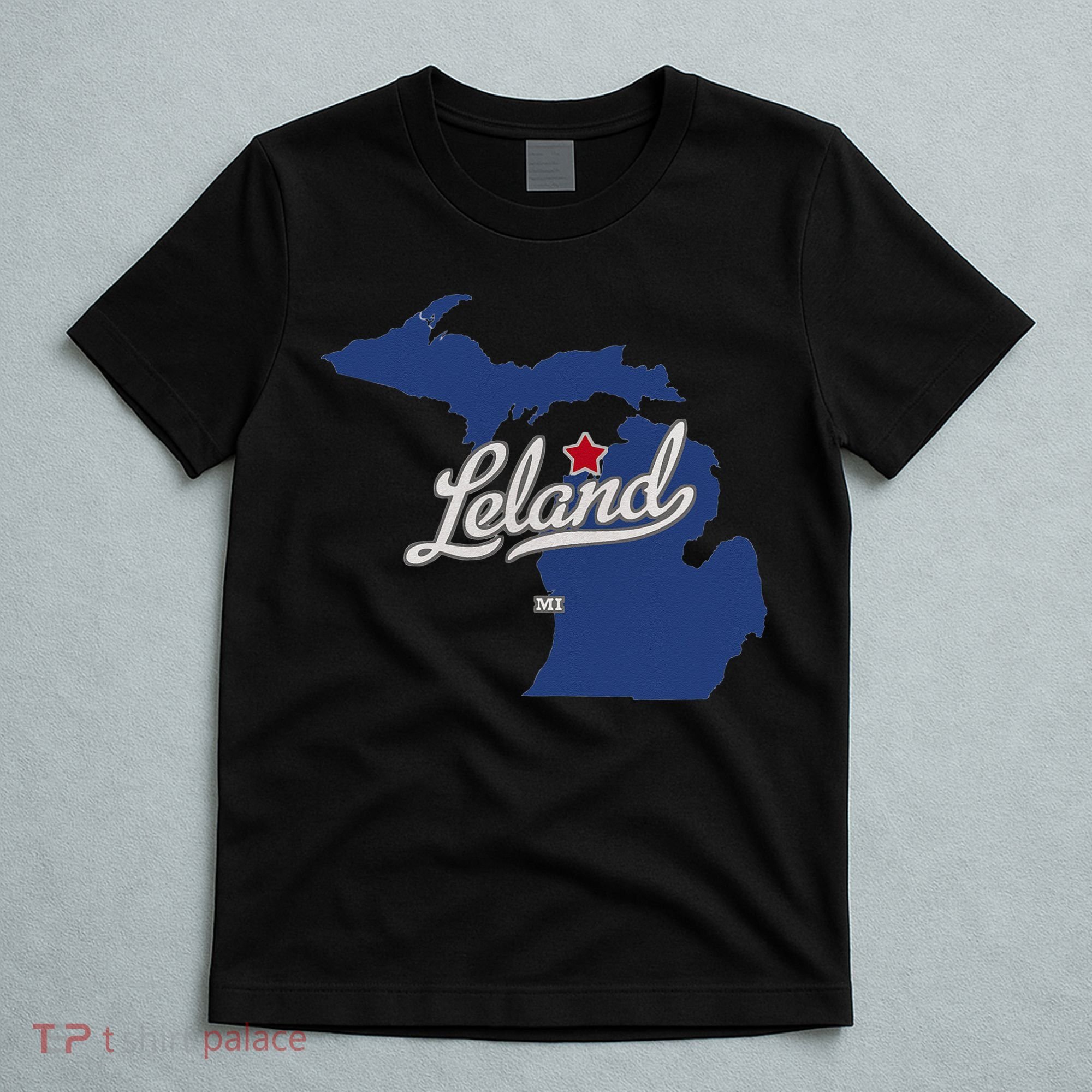 Leland Michigan MI Map T-Shirt