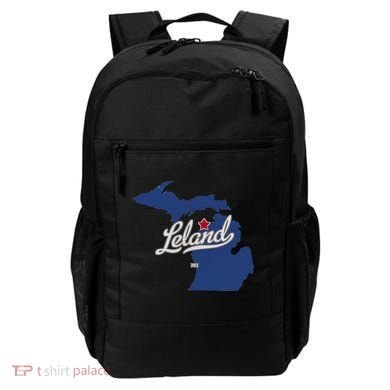 Leland Michigan MI Map Backpack