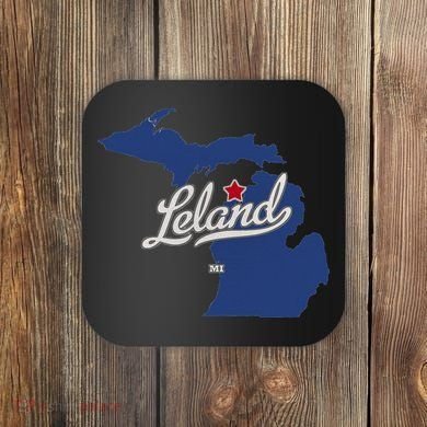 Leland Michigan MI Map Coaster