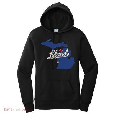 Leland Michigan MI Map Women's Hoodie