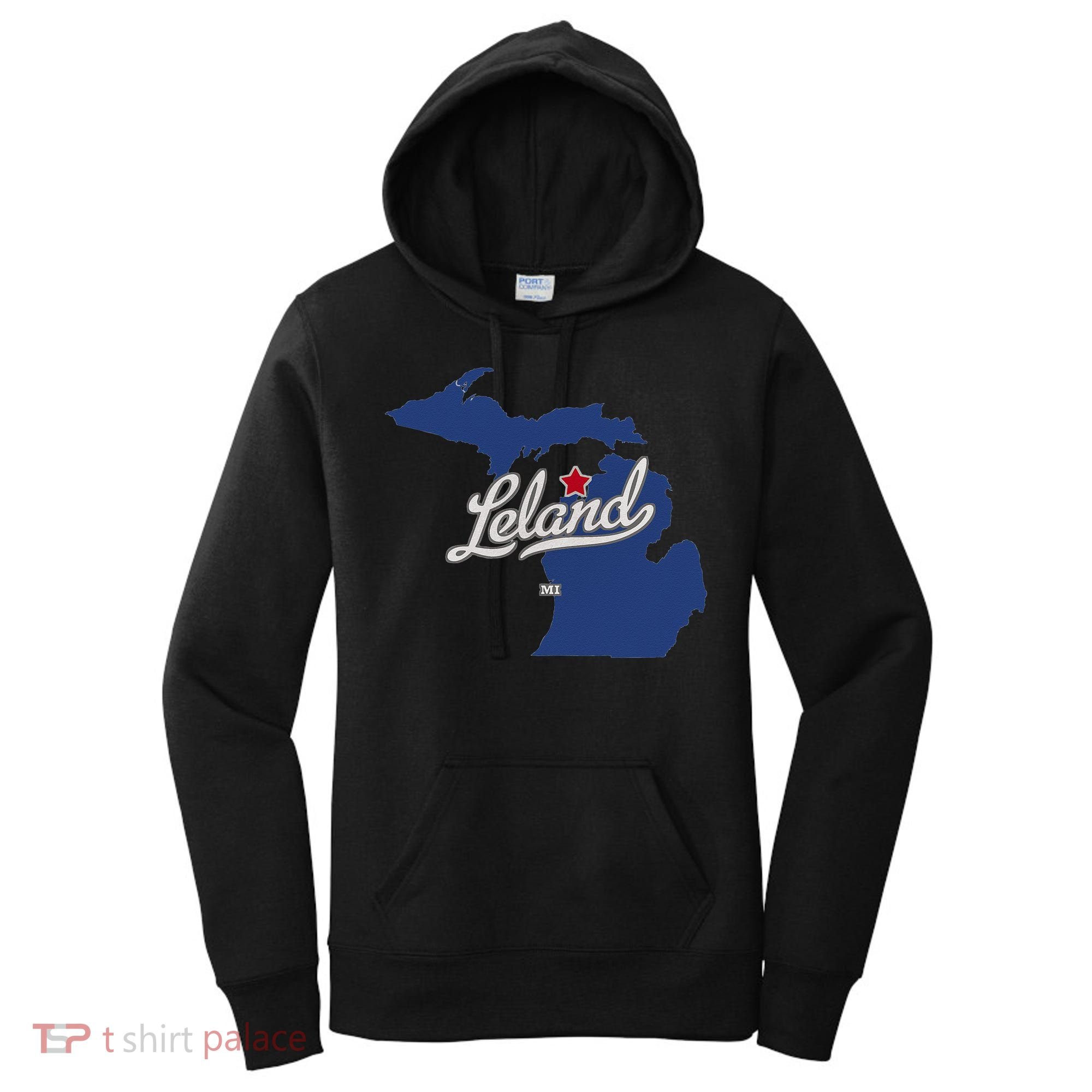 Leland Michigan MI Map Women's Hoodie