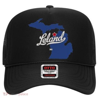 Leland Michigan MI Map Hat