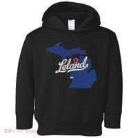 Leland Michigan MI Map Toddler Hoodie thumb 0