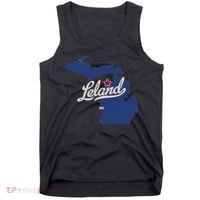 Leland Michigan MI Map Tank Top thumb 0