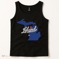 Leland Michigan MI Map Tank Top thumb 2