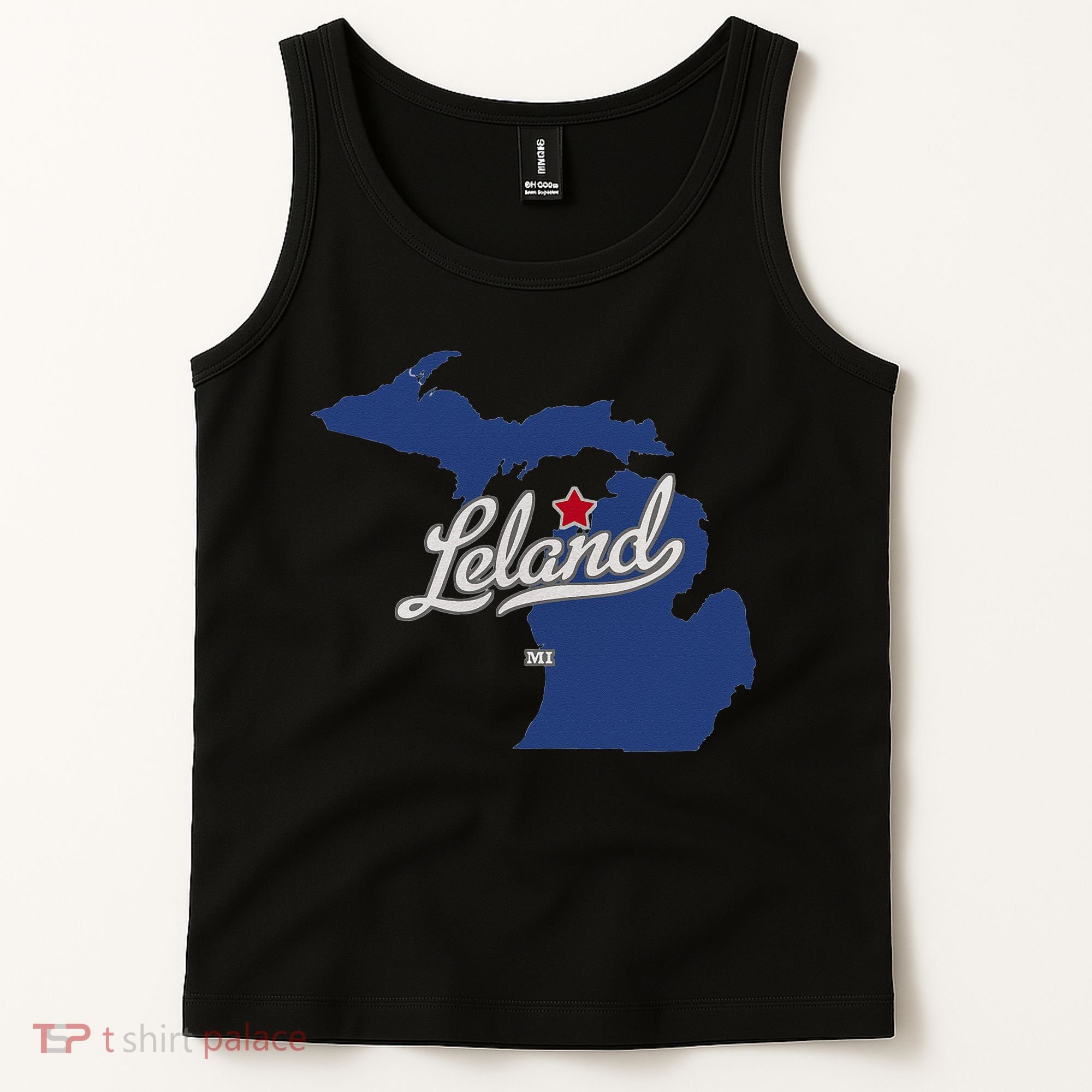 Leland Michigan MI Map Tank Top