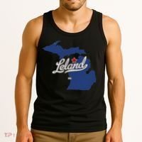 Leland Michigan MI Map Tank Top thumb 3