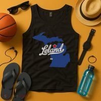 Leland Michigan MI Map Tank Top thumb 4