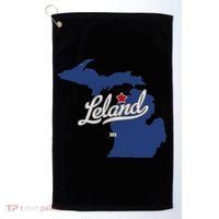 Leland Michigan MI Map Golf Towel thumb 0