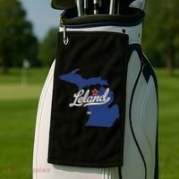 Leland Michigan MI Map Golf Towel thumb 2