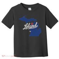 Leland Michigan MI Map Toddler T-Shirt thumb 0